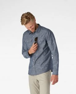 Stio Men's Ashton Chambray Shirt -Hot Sale Stio Store M Ashton Chambray Shirt Dark Chambray 2 d0f444bb 4f4a 4123 9d18 2ca3d4568725