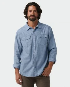 Stio Men's Ashton Chambray Shirt -Hot Sale Stio Store M Ashton Chambray Shirt Light Chambray 1