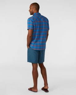 Stio Men's Eddy Shirt SS -Hot Sale Stio Store M Eddy Shirt SS Blue Jolt Plaid 4