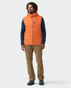 Stio Men's Hometown Down Hooded Vest 56 Stio Men's Hometown Down Hooded Vest -Hot Sale Stio Store M Hometown Down Hooded Vest Burnt Orange 6