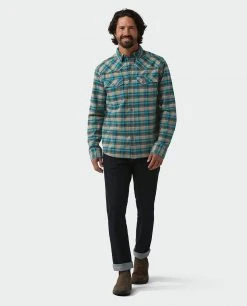 Stio Men's Junction Midweight Flannel Shirt -Hot Sale Stio Store M Junction Midweight Flannel Shirt Deep Delta Plaid 4