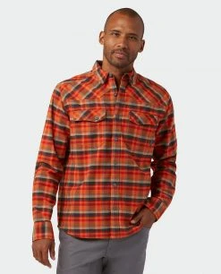 Stio Men's Junction Midweight Flannel Shirt -Hot Sale Stio Store M Junction Midweight Flannel Shirt Risk Red Plaid 1