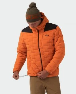 Stio Men's Skillet Stretch Down Hooded Jacket 35 Stio Men's Skillet Stretch Down Hooded Jacket -Hot Sale Stio Store M Skillet Stretch Down Hooded Jacket Basecamp Orange 3