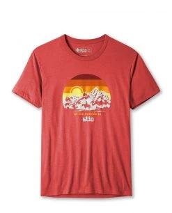 Stio Men's Teton Sunset Tee -Hot Sale Stio Store M Teton Sunset Tee Red Heather
