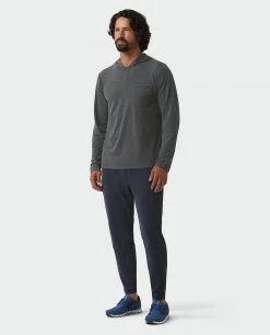 Stio Men's Tipton Tech Hooded Henley -Hot Sale Stio Store M Tipton Tech Hooded Henley Boundary Black Heather 4