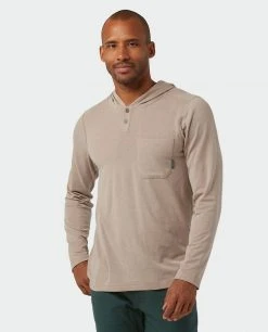 Stio Men's Tipton Tech Hooded Henley -Hot Sale Stio Store M Tipton Tech Hooded Henley Rodeo Dust Heather 1