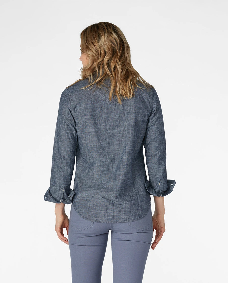 Stio Women's Ashton Chambray Shirt 5 Stio Women's Ashton Chambray Shirt - Image 3