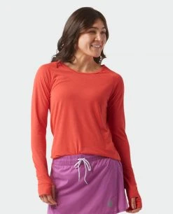 Stio Women's Divide Tee LS 33 Stio Women's Divide Tee LS -Hot Sale Stio Store W Divide Tech Tee LS Azalea Bloom 3 Top