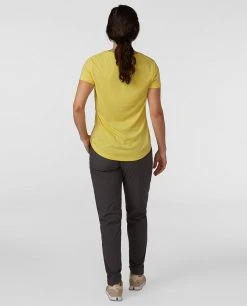 Stio Women's Divide V-Neck SS 33 Stio Women's Divide V-Neck SS -Hot Sale Stio Store W Divide Vneck SS Dazzling Sunflower 4