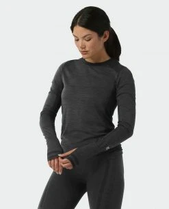 Stio Women's Basis® Seamless Tech Crew 34 Stio Women's Basis® Seamless Tech Crew -Hot Sale Stio Store W Full Range Seamless Crew Boundary Black Heather 2