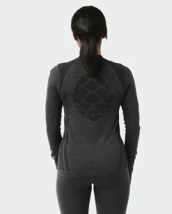 Stio Women's Basis® Seamless Tech Crew 35 Stio Women's Basis® Seamless Tech Crew -Hot Sale Stio Store W Full Range Seamless Crew Boundary Black Heather 3
