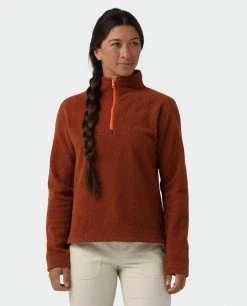 Stio Women's Rawlins Shearling Fleece Half Zip -Hot Sale Stio Store W Rawlins Shearling Fleece Half Zip Maple Brown 1