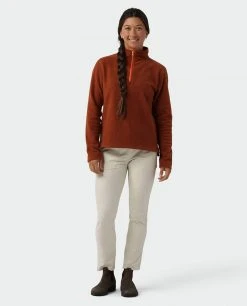 Stio Women's Rawlins Shearling Fleece Half Zip -Hot Sale Stio Store W Rawlins Shearling Fleece Half Zip Maple Brown 3