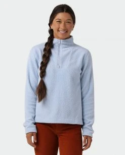 Stio Women's Rawlins Shearling Fleece Half Zip -Hot Sale Stio Store W Rawlins Shearling Fleece Half Zip Wind River Blue 1