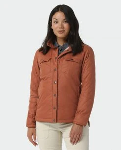 Stio Women's Skycrest Insulated Snap Shirt -Hot Sale Stio Store W Skycrest Snap Shirt Maple Brown 1