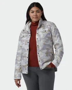 Stio Women's Skycrest Insulated Snap Shirt -Hot Sale Stio Store W Skycrest Snap Shirt Powder Fox Camo Alt 1