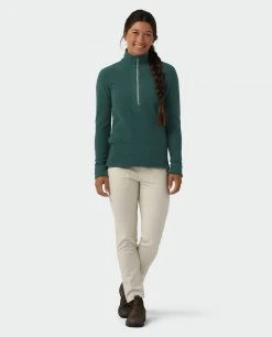 Stio Women's Turpin Fleece Half Zip -Hot Sale Stio Store W Turpin Fleece Half Zip Treeline Green Heather 3