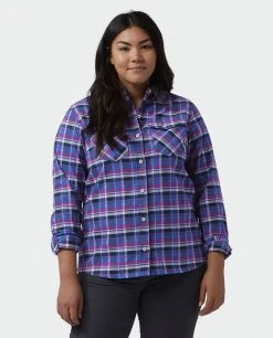 Stio Women's Willow Midweight Flannel Shirt 55 Stio Women's Willow Midweight Flannel Shirt -Hot Sale Stio Store W Willow Flannel Shirt Dark Amethyst Plaid Alt 1