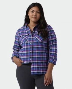Stio Women's Willow Midweight Flannel Shirt 54 Stio Women's Willow Midweight Flannel Shirt -Hot Sale Stio Store W Willow Flannel Shirt Dark Amethyst Plaid Alt 2