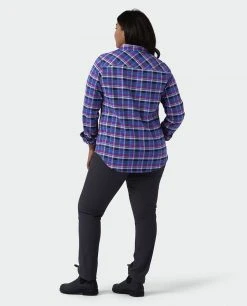 Stio Women's Willow Midweight Flannel Shirt 59 Stio Women's Willow Midweight Flannel Shirt -Hot Sale Stio Store W Willow Flannel Shirt Dark Amethyst Plaid Alt 7