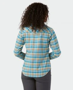 Stio Women's Willow Midweight Flannel Shirt 39 Stio Women's Willow Midweight Flannel Shirt -Hot Sale Stio Store W Willow Midweight Flannel Shirt Wind River Blue Plaid 3